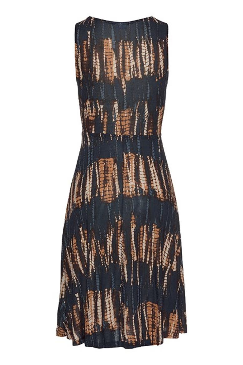 Women's Strap Detail Printed Dress, Alternate, color, Navy Printed