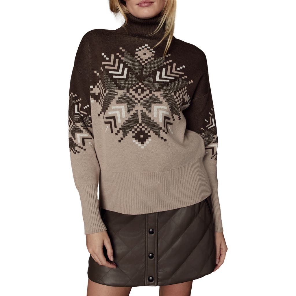 Alp N Rock Snowflake Ellis Organic Cotton Blend Turtleneck Sweater In Brown