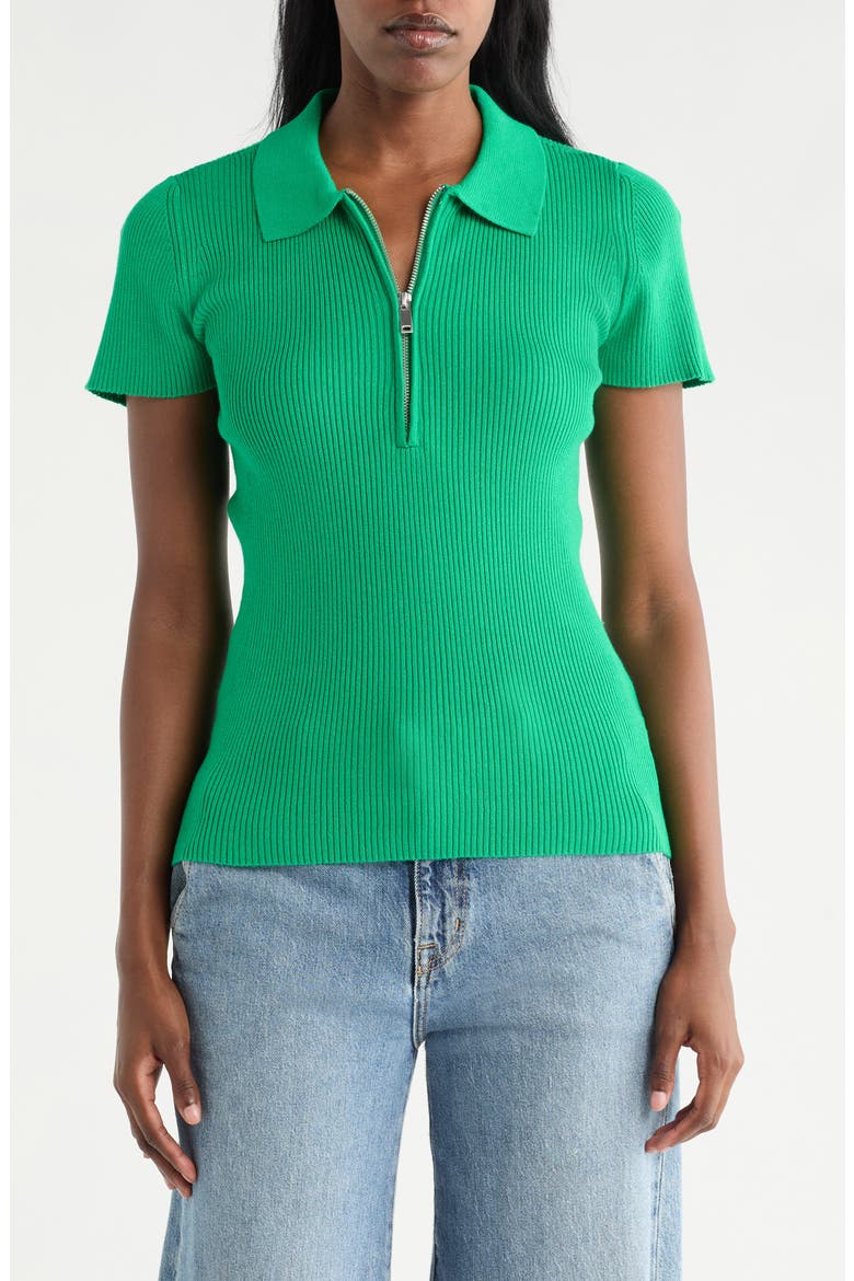 Quarter Zip Polo, Main, color, GREEN JELLY BEAN