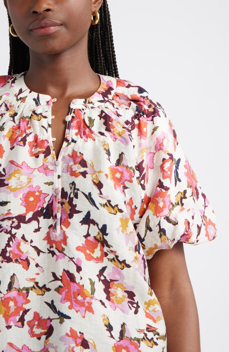 Caslon<sup>®</sup> Puff Sleeve Top, Alternate, color, Ivory Pristine Ophelia Floral