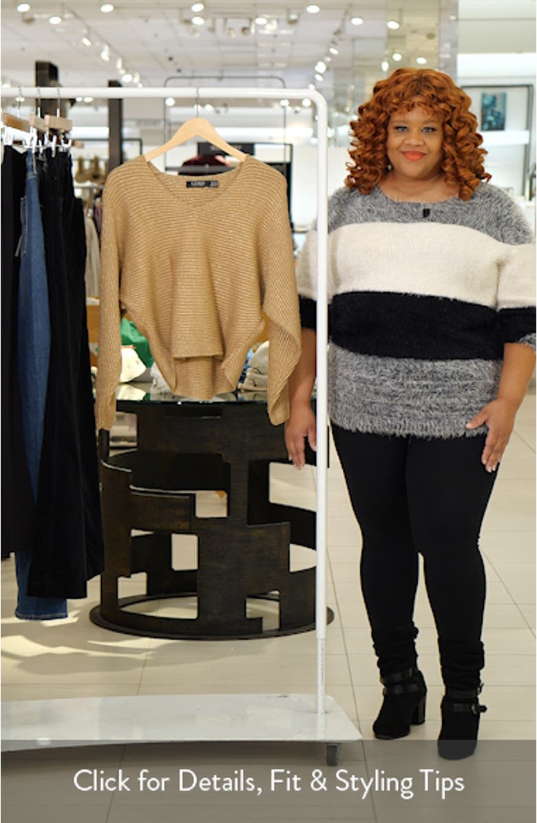 Metallic Rib Dolman Sleeve Sweater, sales video thumbnail