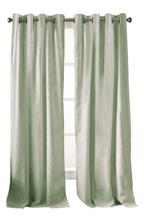 Chrysanthemum Floral Grommet Curtains