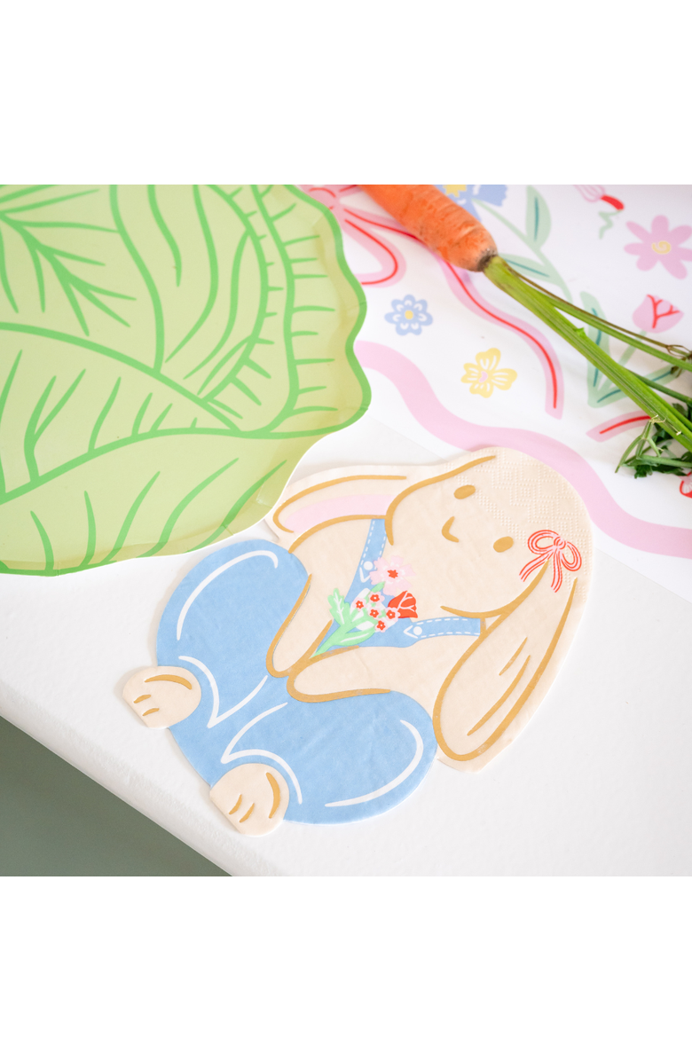 Daydream Society Bunnies In The Garden Overalls Bunny Large Napkins, Alternate, color, Asssorted Pre-Pack