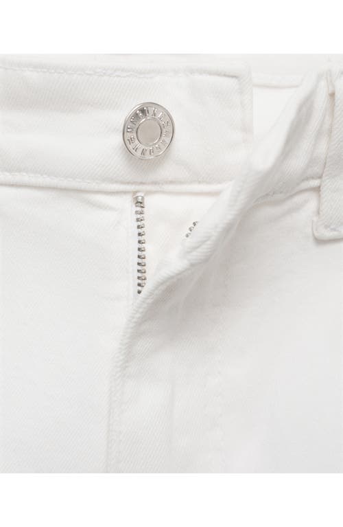 Mango Sienna Raw Hem Crop Flare Jeans In White