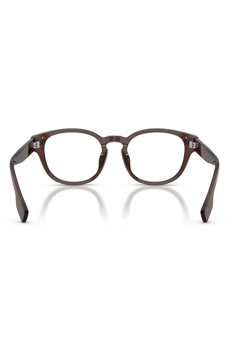 Burberry 49mm Round Optical Glasses, Alternate, color, Brown / Demo Lens