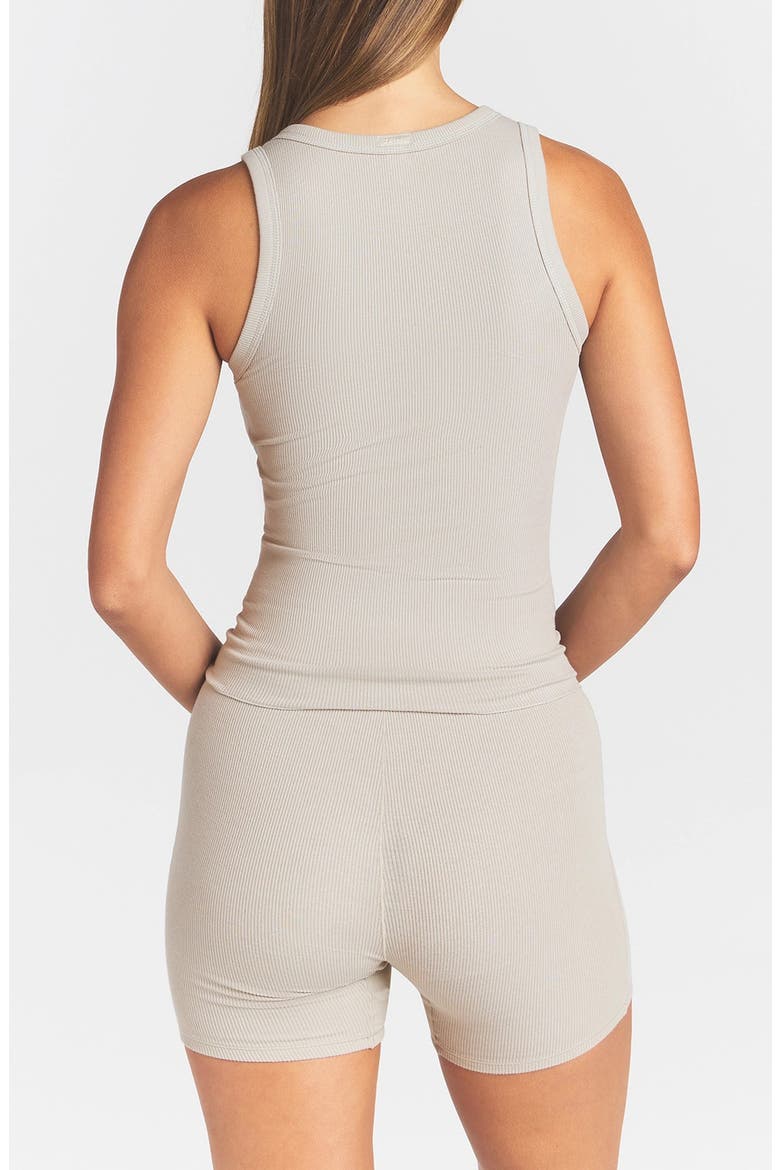 Cotton Rib Scoop Neck Tank, Alternate, color, STONE