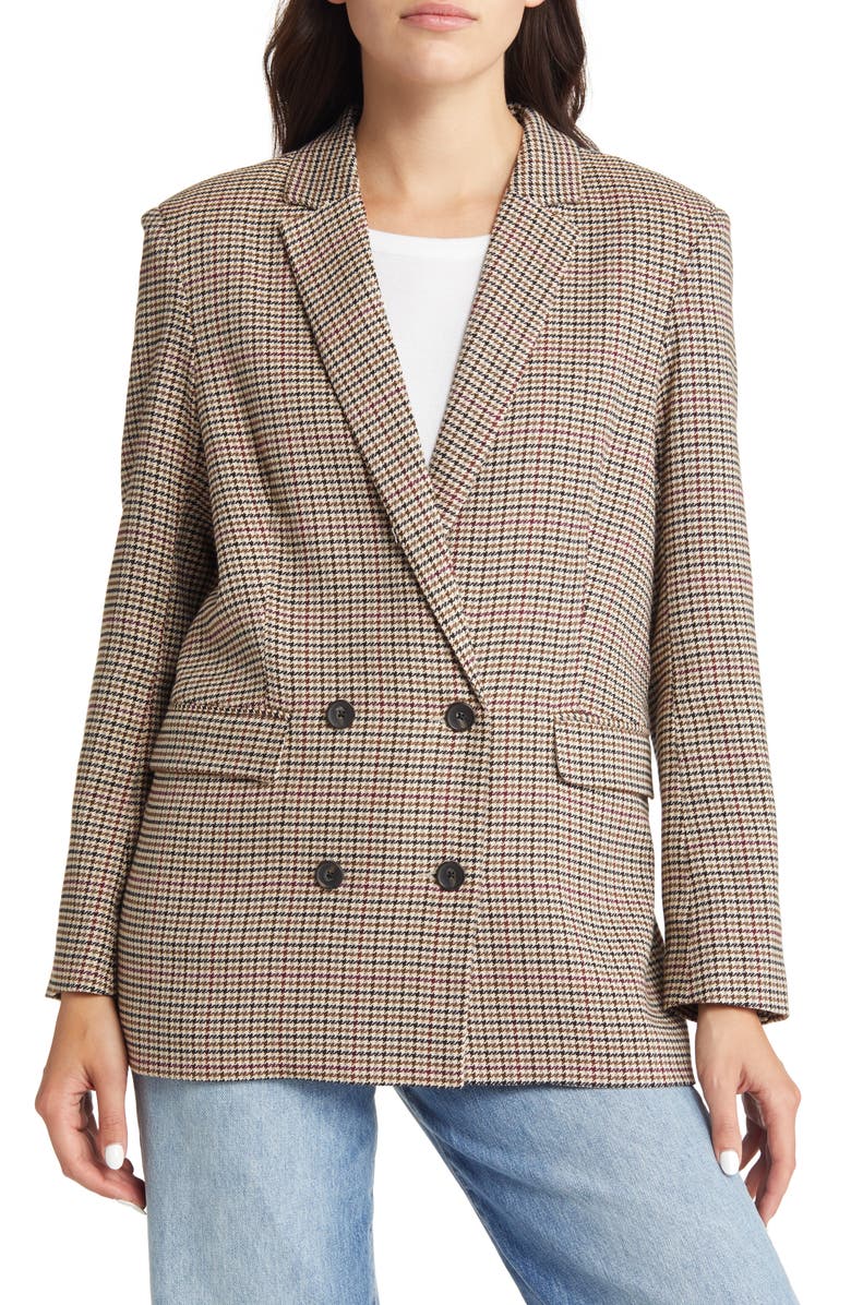 Rails Jac Houndstooth Double Breasted Stretch Twill Blazer, Alternate, color, 