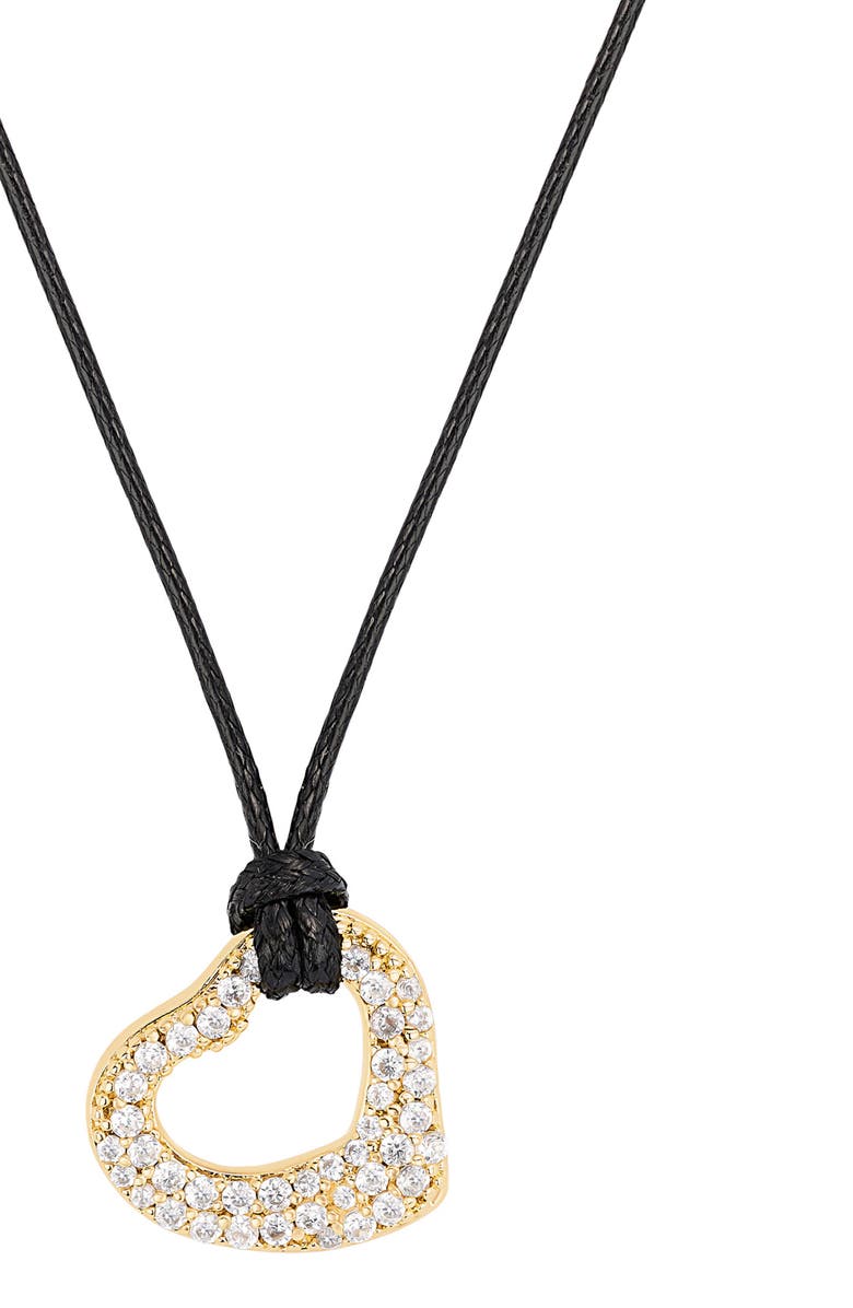 ATHRA LUXE Modern Muse Radiant Heart Cord Pendant Necklace, Alternate, color, Gold