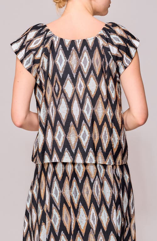 Melloday Geo Print Cap Sleeve Top