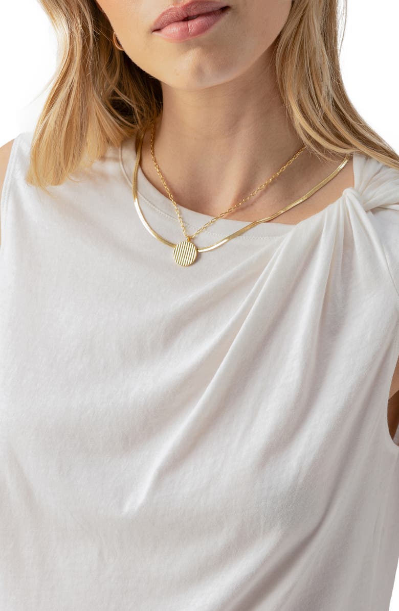 Sanctuary Sun's Out Twist Neck Organic Cotton Tank, Alternate, color, White