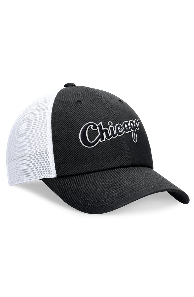Nike Men's Nike Black Chicago White Sox Evergreen Wordmark Trucker Adjustable Hat, Alternate, color, Black