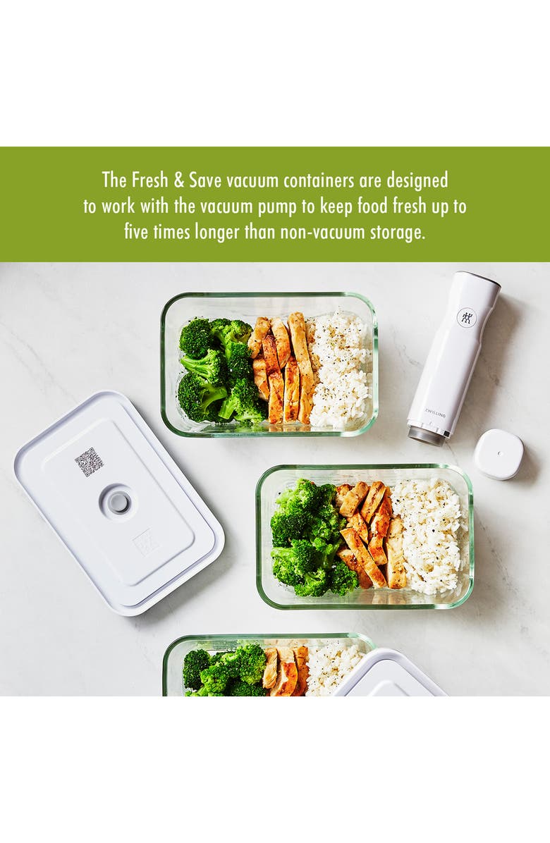 ZWILLING Fresh & Save 2-Piece Glass Container & Vacuum Pump Set, Alternate, color, Clear