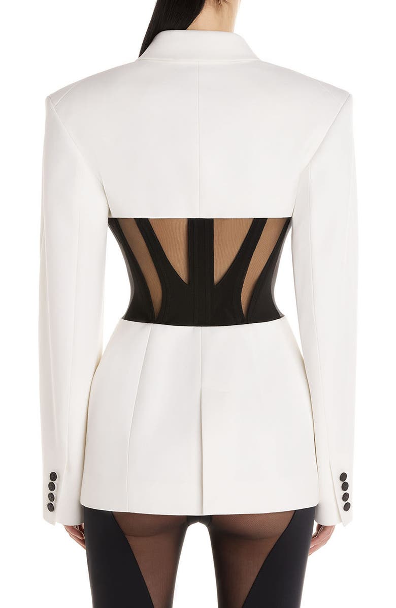 MUGLER Corset Detail Blazer, Alternate, color, 