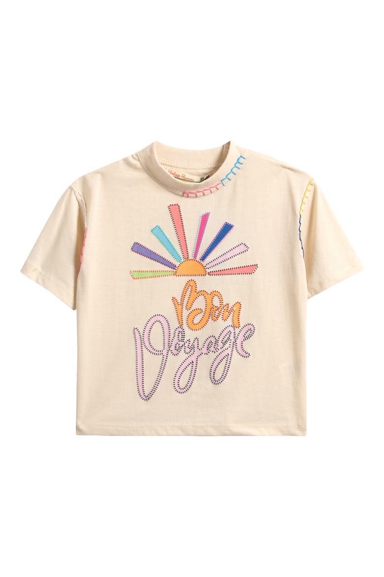 Kids' Bon Voyage Stitch Boxy Graphic T-Shirt, Main, color, COCONUT
