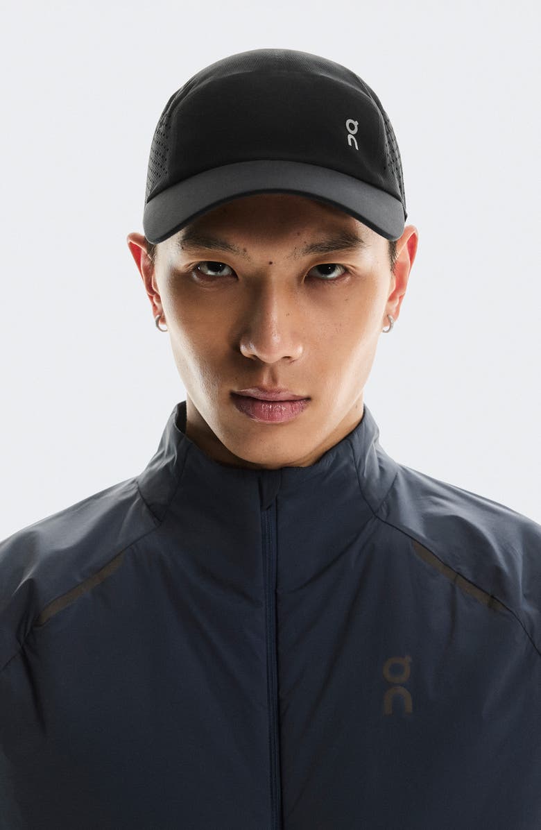 On Lightweight Baseball Cap, Alternate, color, Black