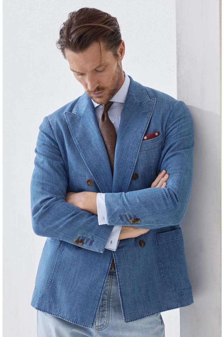 Denim blazer, Alternate, color, Light Blue Denim
