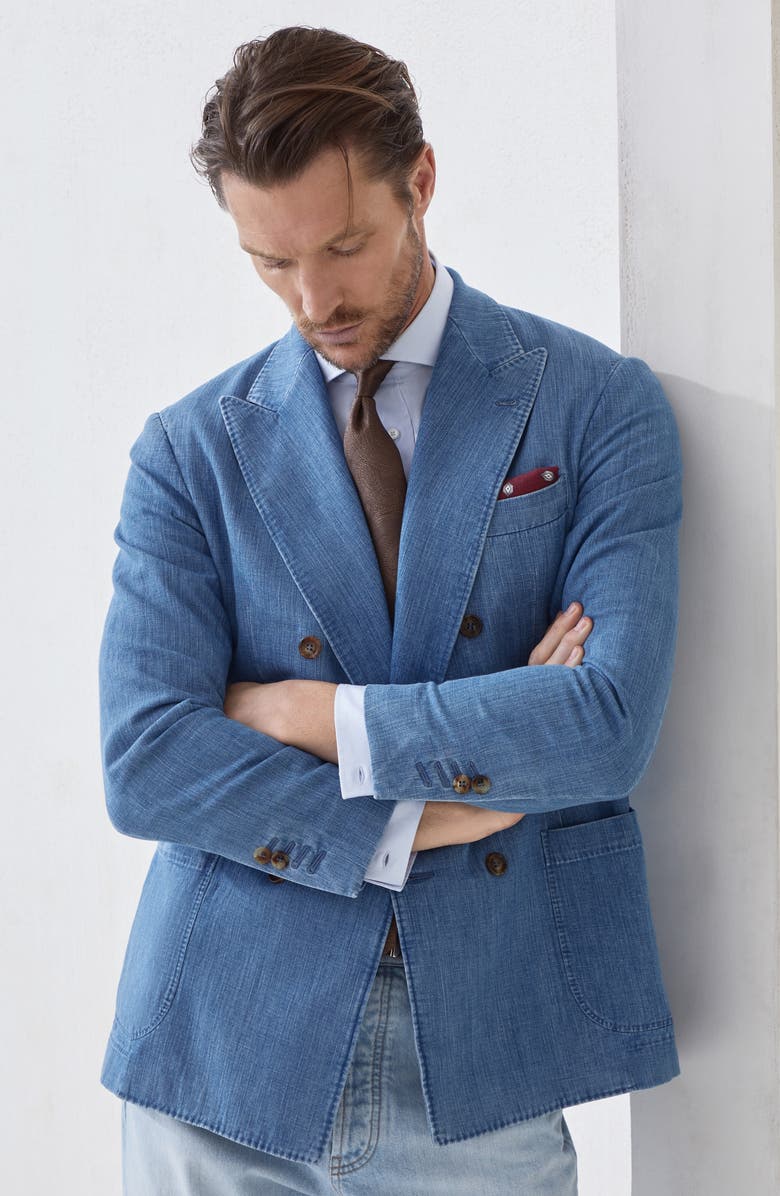 Brunello Cucinelli Denim blazer, Alternate, color, Light Blue Denim