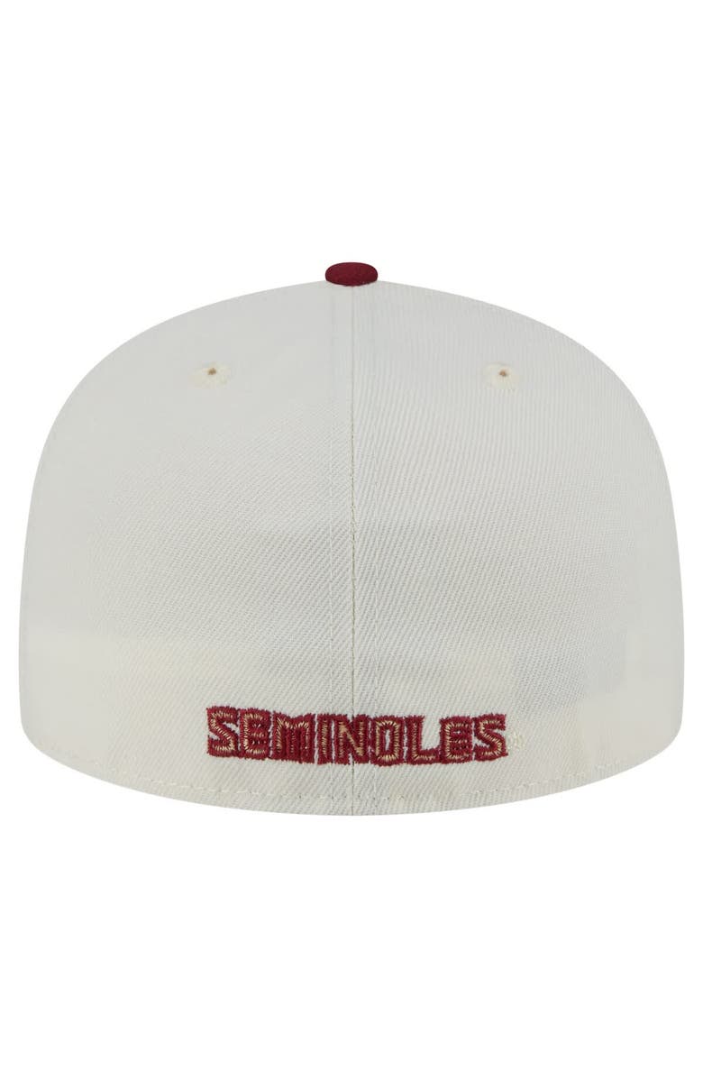 New Era Men's New Era Cream Florida State Seminoles Chrome 59FIFTY Fitted Hat, Alternate, color, 