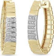 Bony Levy 18K Gold Cleo Diamond Hoop Earrings, 25mm