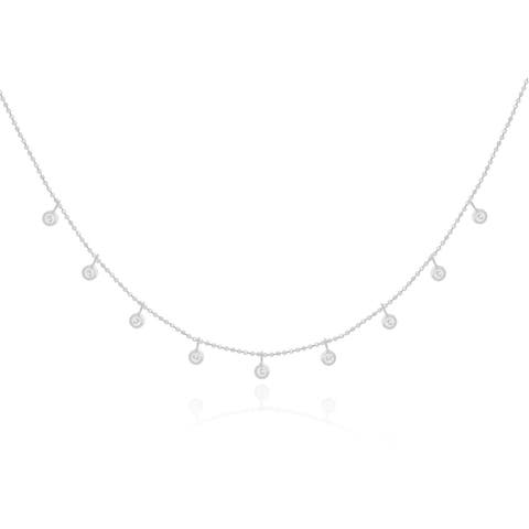 Dangle Diamond Bezel Necklace