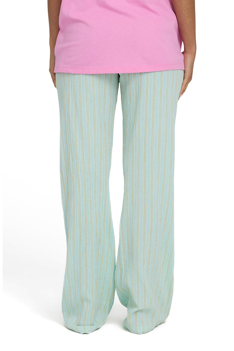 New Waves 2 Stripe Smock Waist Cotton Gauze Pants, Alternate, color, CLEARWATER