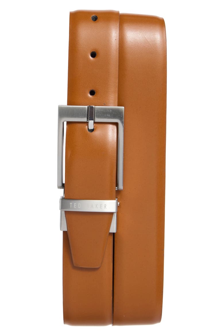 Reversible Leather Dress Belt, Main, color, COGNAC/ BLACK