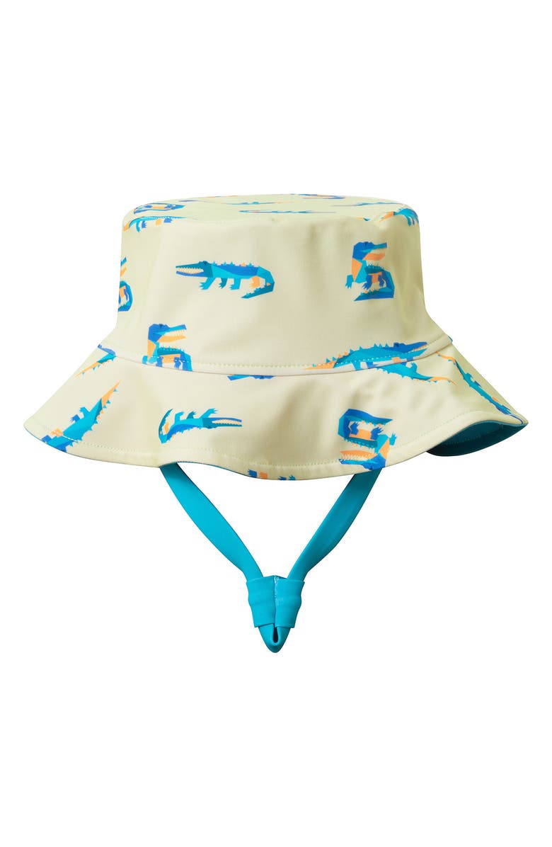 Andy & Evan Long Sleeve One-Piece Swimsuit & Sun Hat, Alternate, color, Light Gator