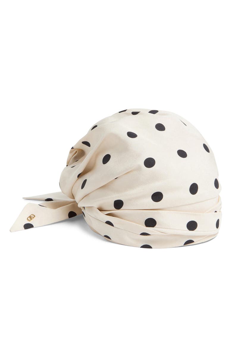 Valentino Garavani Polka Dot Silk Head Wrap, Main, color, 