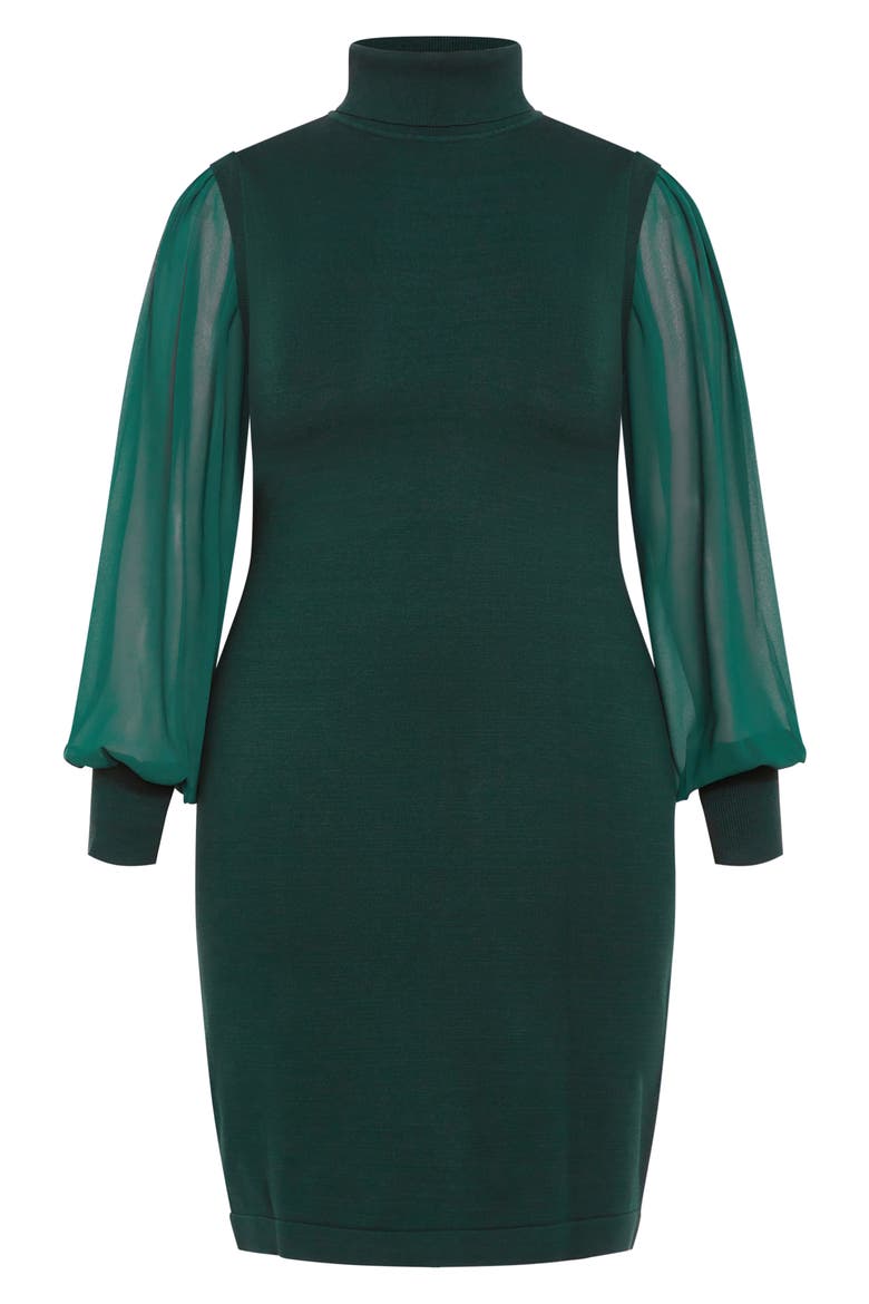 Jaylani Mock Neck Long Sleeve Dress, Alternate, color, TEAL