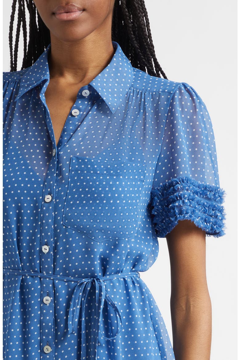Galea Pin Dot Minidress, Alternate, color, TWILIGHT BAY/ IVORY