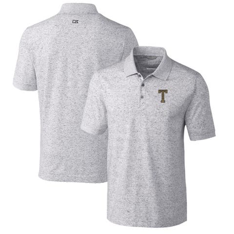Men's Cutter & Buck Steel Georgia Tech Yellow Jackets Advantage Space Dye Tri-Blend Polo