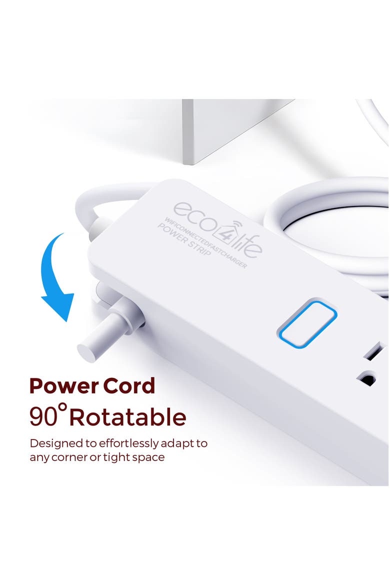 Smart WiFi Surge Protector Power Strip, Alternate, color, White