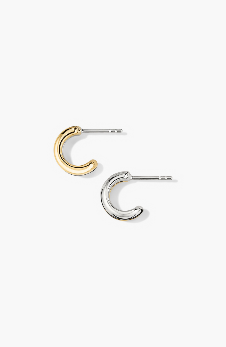 MEJURI Duet Mixed Huggie Hoops, Alternate, color, Gold / Silver