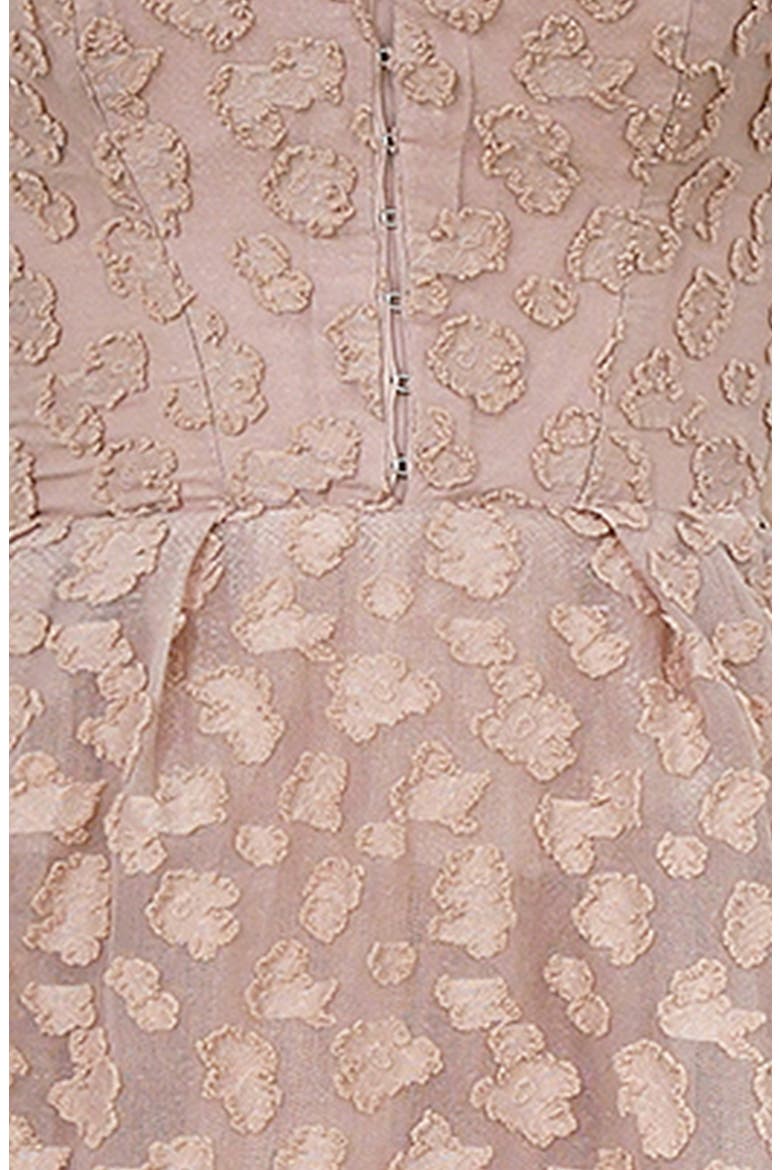 Lovely Floral Jacquard Midi Dress, Alternate, color, ADOBE ROSE