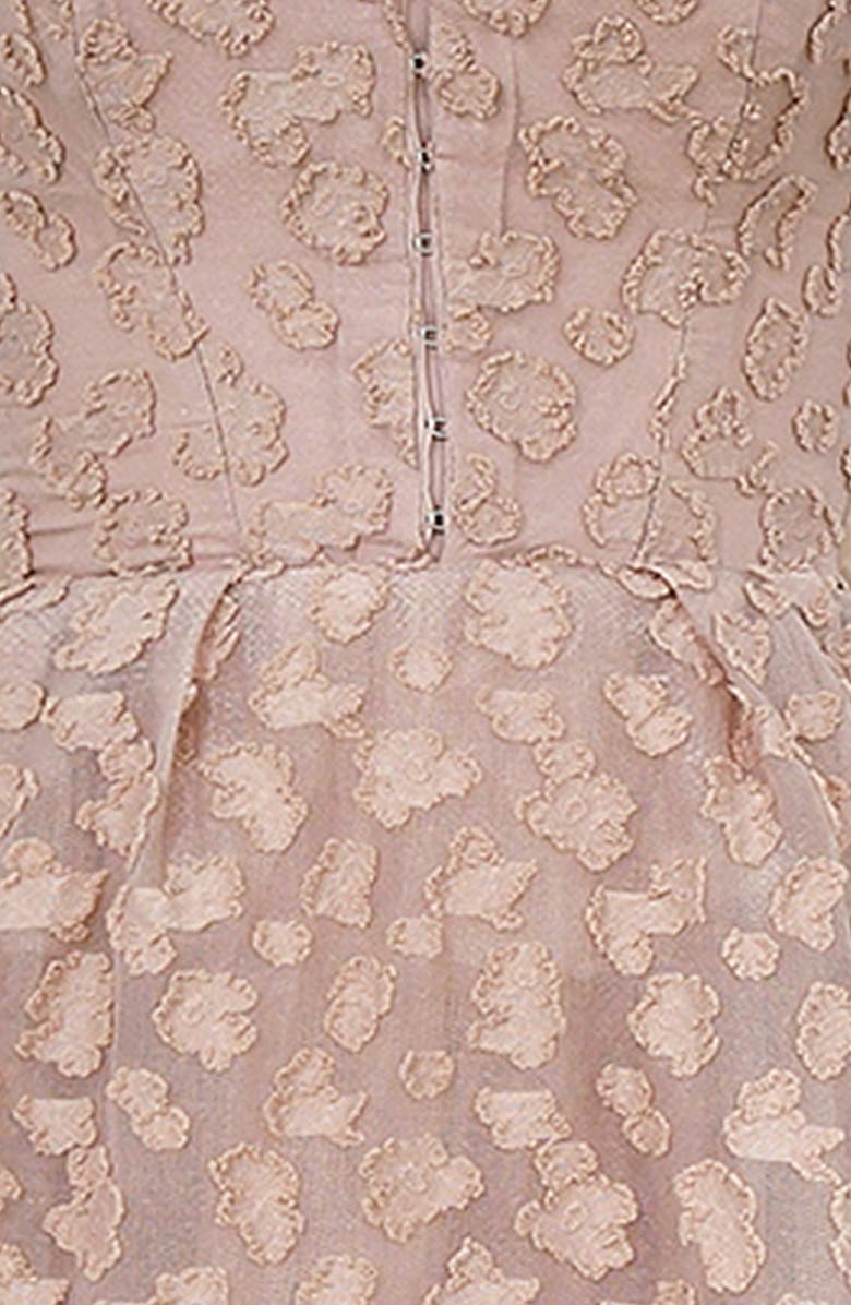HOUSE OF CB Lovely Floral Jacquard Midi Dress, Alternate, color, Adobe Rose