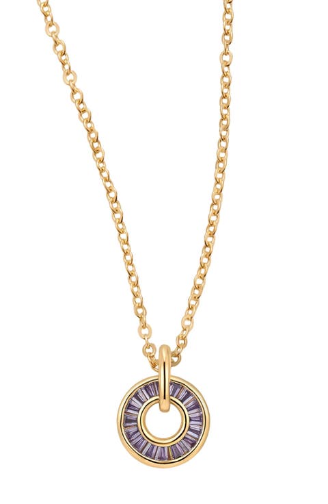 Baguette Birthstone Charm Necklace