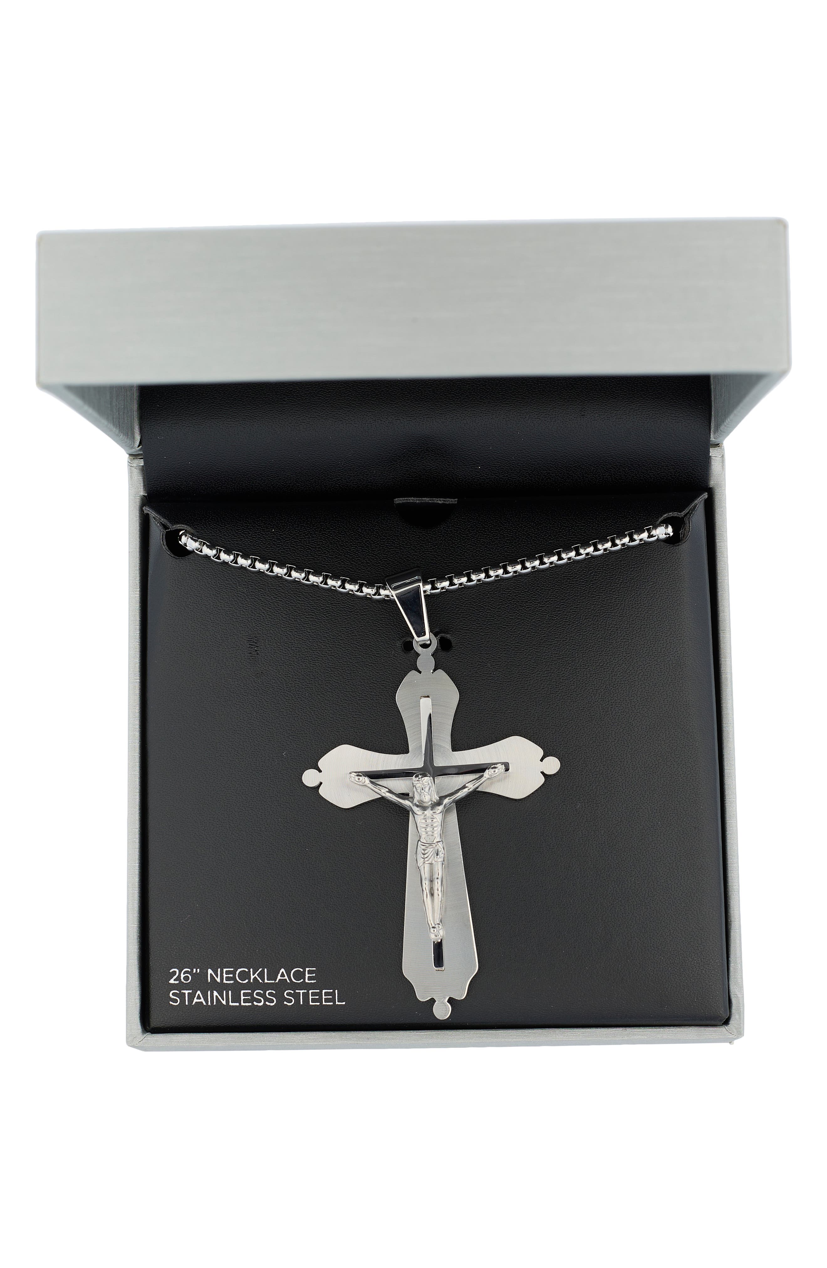 AMERICAN EXCHANGE Men's Cross Pendant Necklace