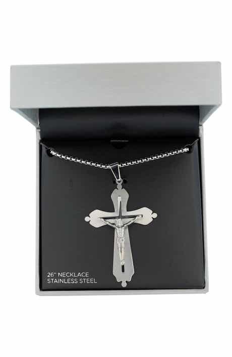 AMERICAN EXCHANGE Men's Cross Pendant Necklace