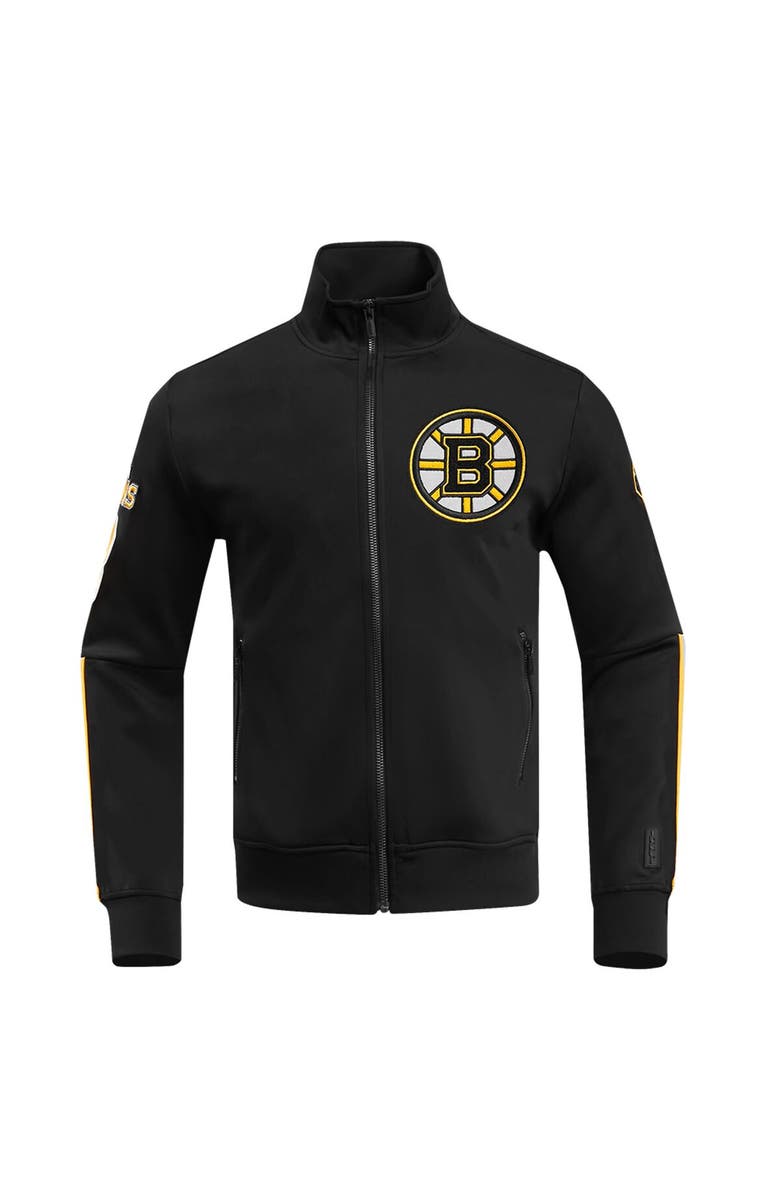 PRO STANDARD Men's Pro Standard Black Boston Bruins Classic Chenille Full-Zip Track Jacket, Alternate, color, Black
