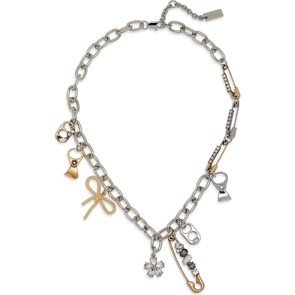 Marc Jacobs Grunge Glam Charm Necklace In Gold/silver