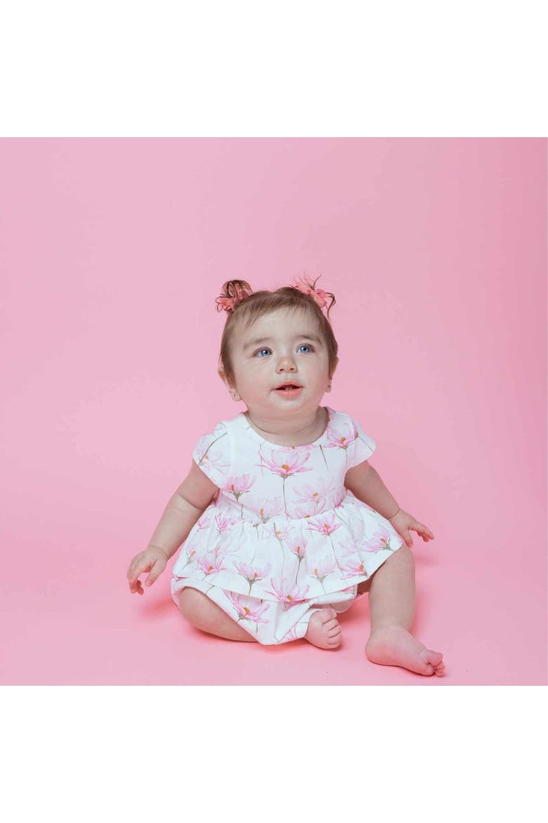 Kids Organic Layered Dress with Matching Bloomers in Macarons, Alternate, color, Pink Petals