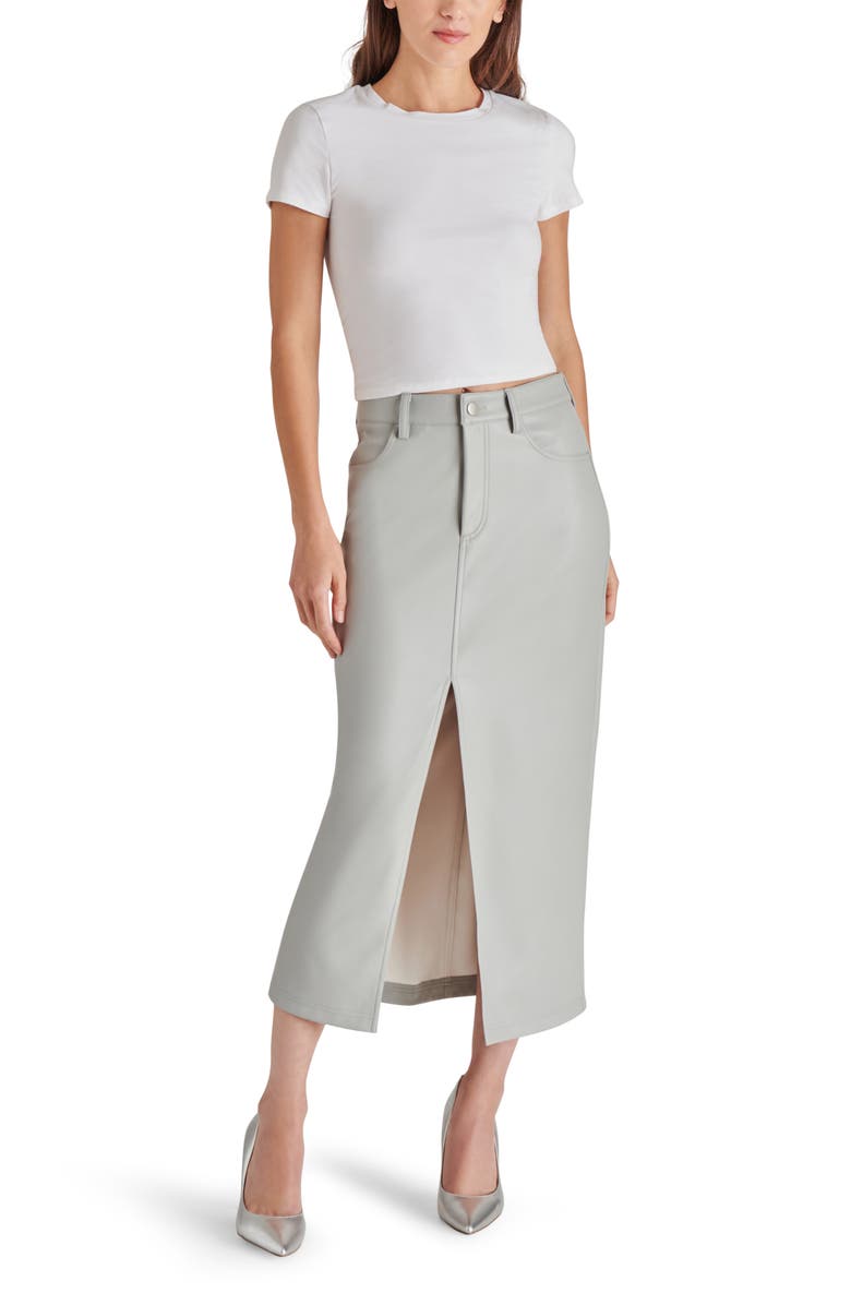 Steve Madden Avani Faux Leather Midi Skirt, Alternate, color,