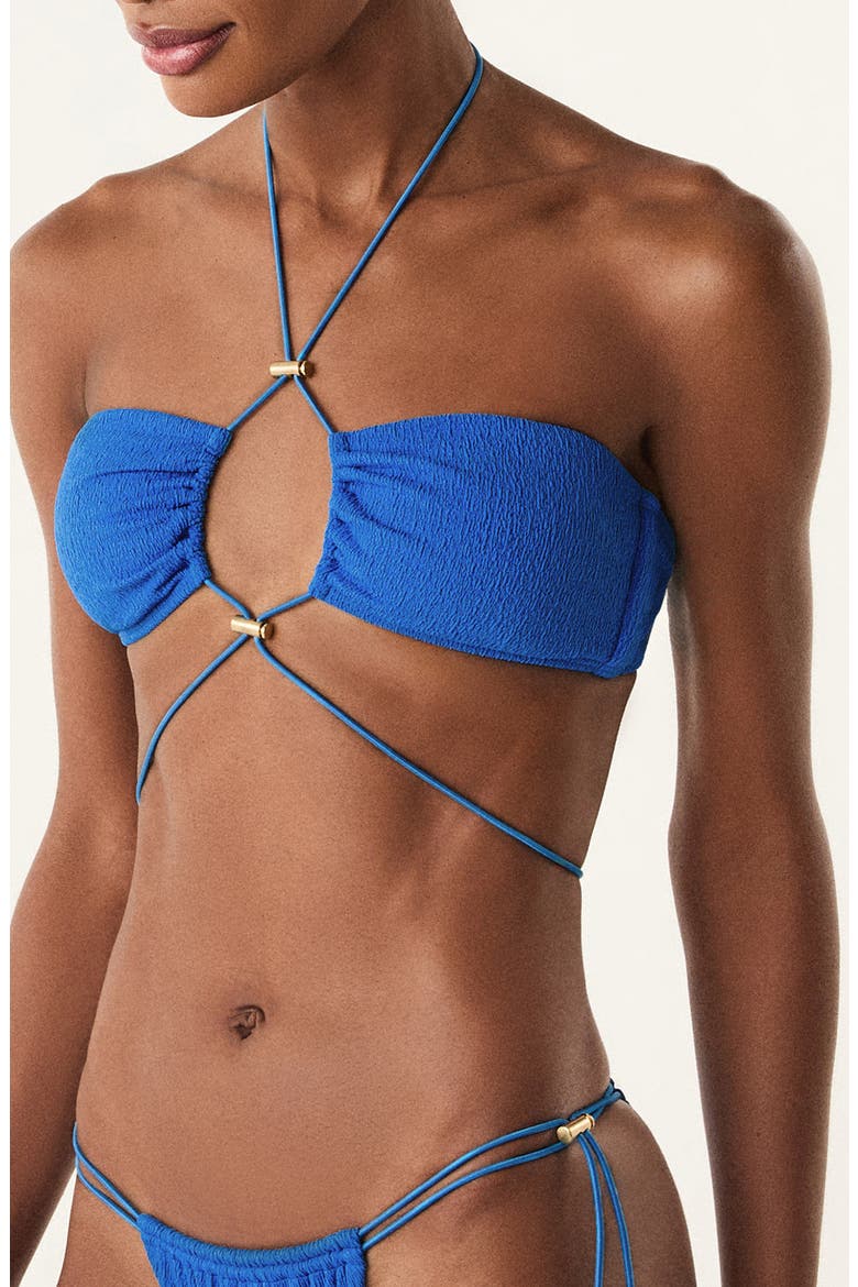 Pixie Alain Bandeau Swimsuit Top, Main, color, BLUE