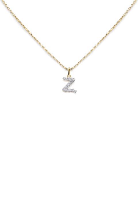 Lab Created Diamond Initial Pendant Necklace (Online Trunk Show)