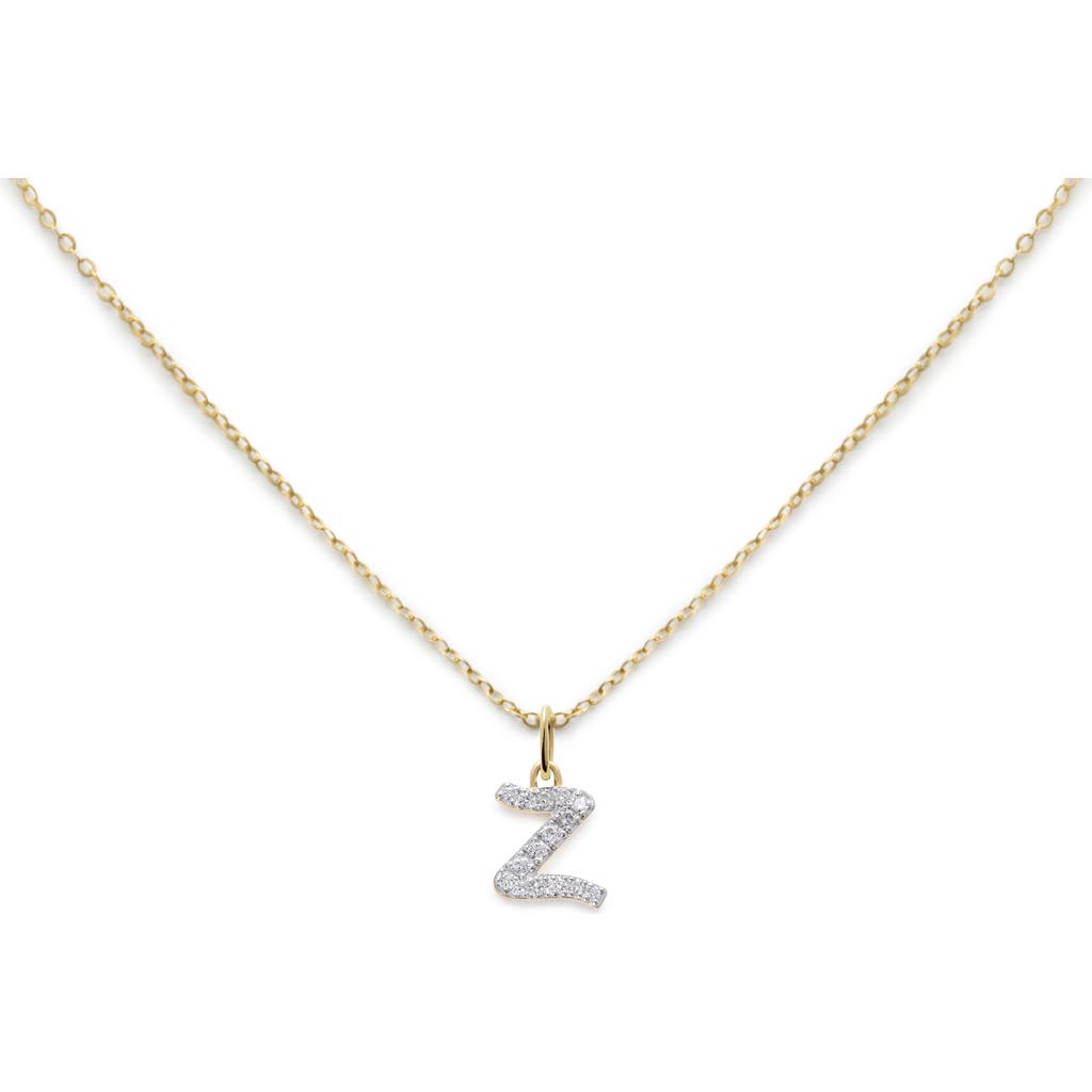 Monica Vinader Lab Created Diamond Initial Pendant Necklace In Gold