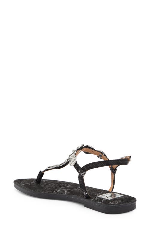 Dolce Vita Dv By Jaime T-strap Sandal In Black Silver Exotic