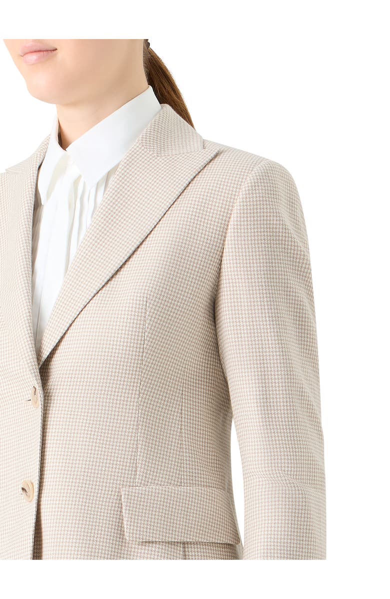 Akris Hans Pepita Houndstooth Cashmere Jacket, Alternate, color, Greige-Ecru