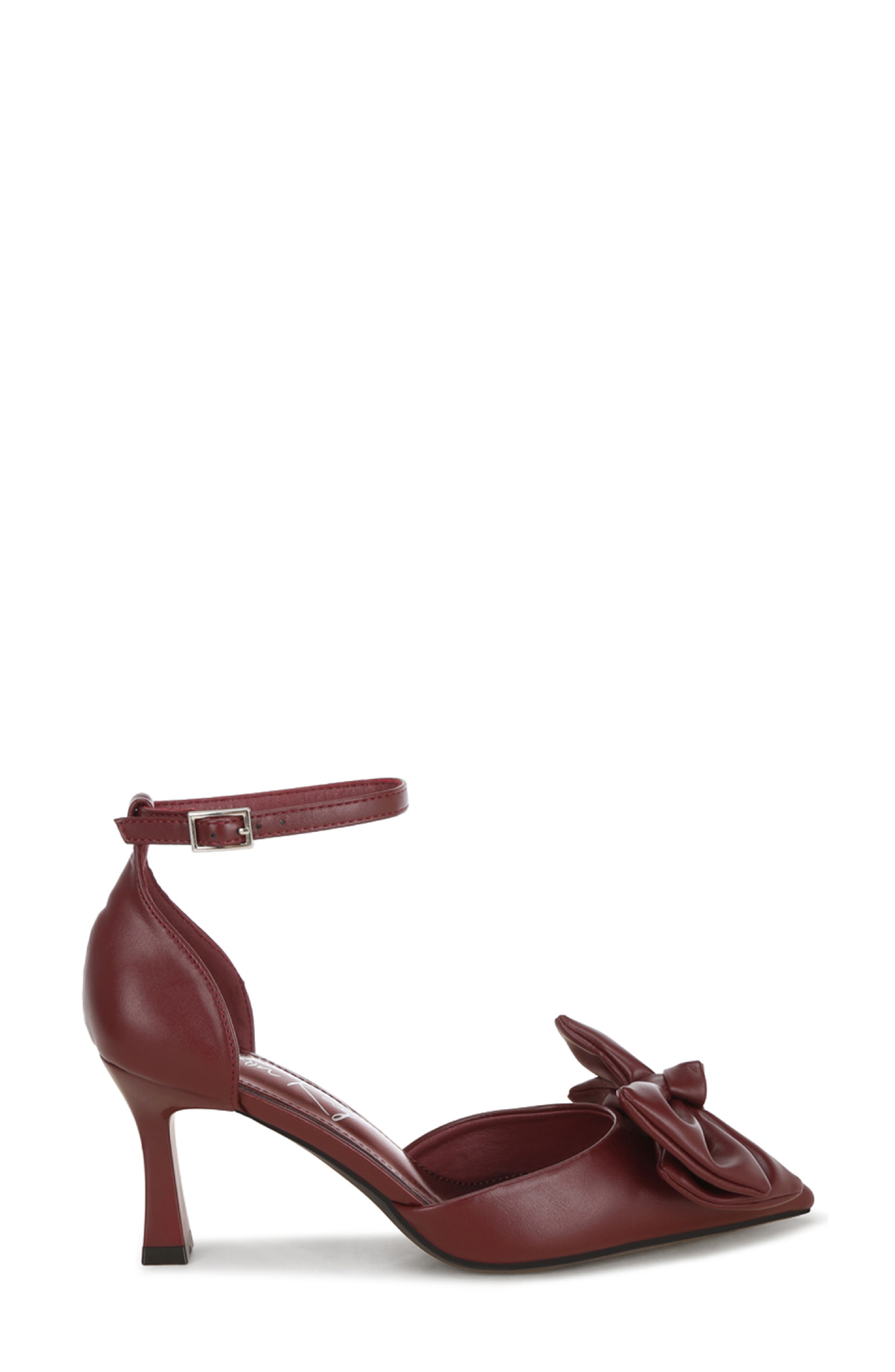 Papave Leather Pointed Toe Pump, Alternate, color, BURGUNDY SMOOTH