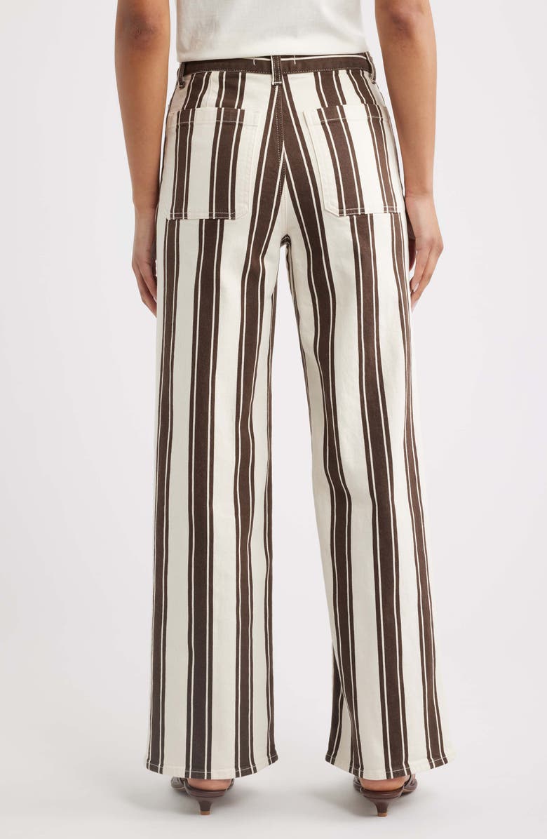 Madewell The Emmy Stripe Wide Leg Pants, Alternate, color, Dark Brown Stripe
