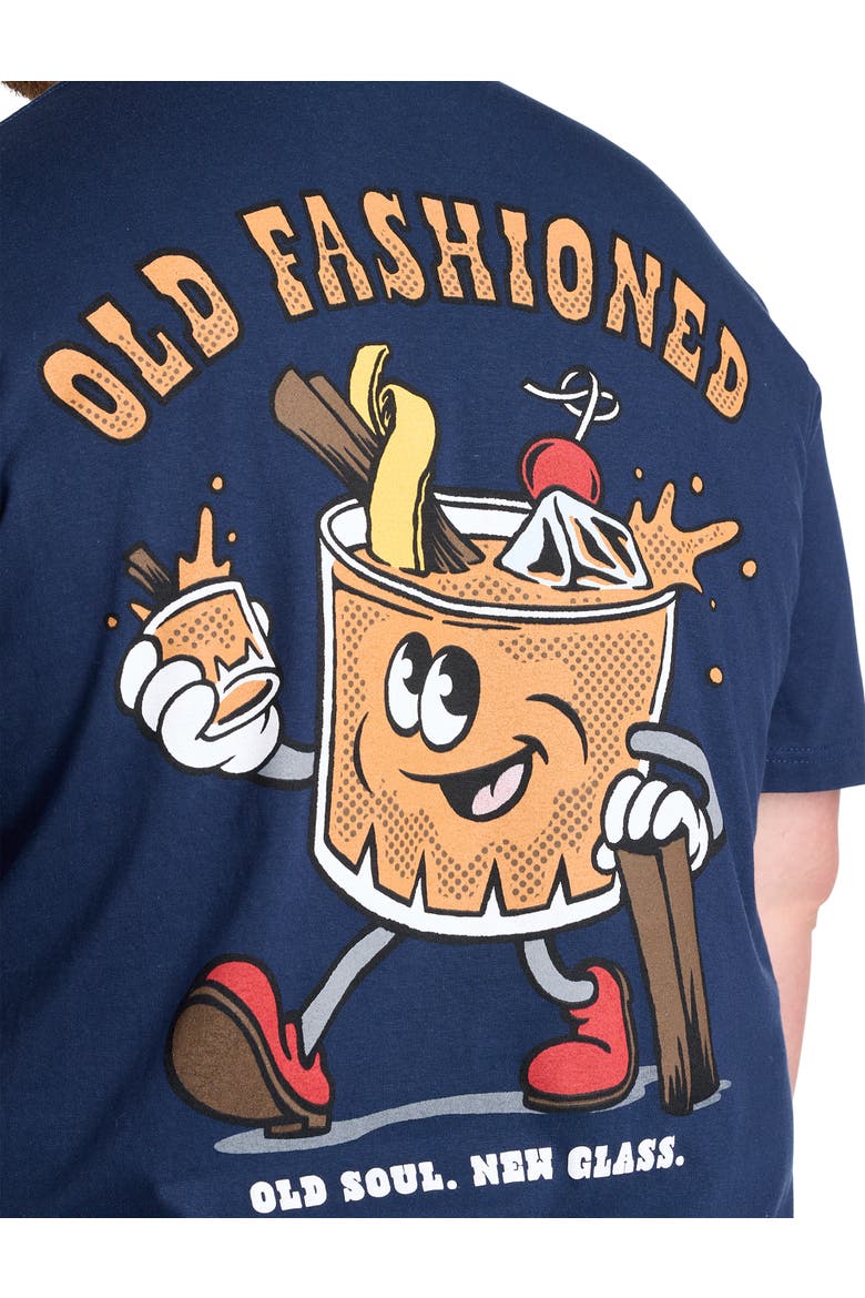 Big & Tall Old Fashioned Graphic Tee, Alternate, color, NAVY